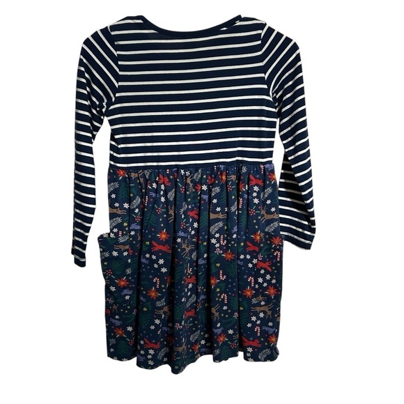 Hanna Andersson NAVY STRIPE WOODLAND HOLIDAY MIXIE PLAYDRESS DRESS Size 8 - Picture 6 of 6